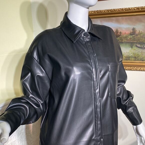 NWT Retrod Vegan Leather Coat Dress - Picture 9 of 15
